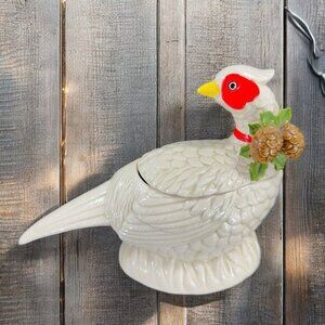 1985 Royal Orleans Partridge Sugar‎ Bowl Trinket Box Pheasant Christmas Holiday